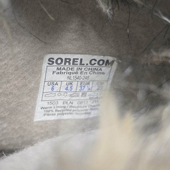 Sorel Women's Brown Joan of Arctic NL1542-248 Faux Fur Waterproof Boots Sz. 6 - Picture 7 of 8